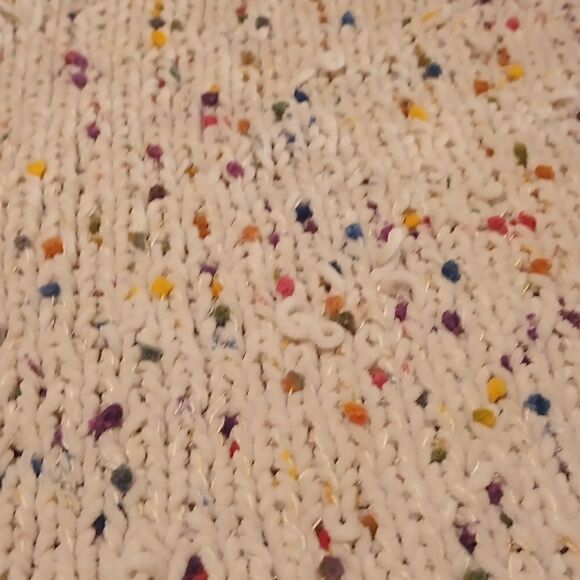 POL beige oversize confetti turtleneck sweater boxy cropped size S - Picture 5 of 7